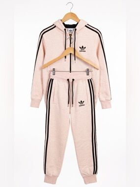 adidas Light Pink sweatsuit kids size large